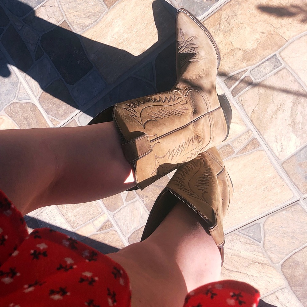 Taupe Western-Style Boots